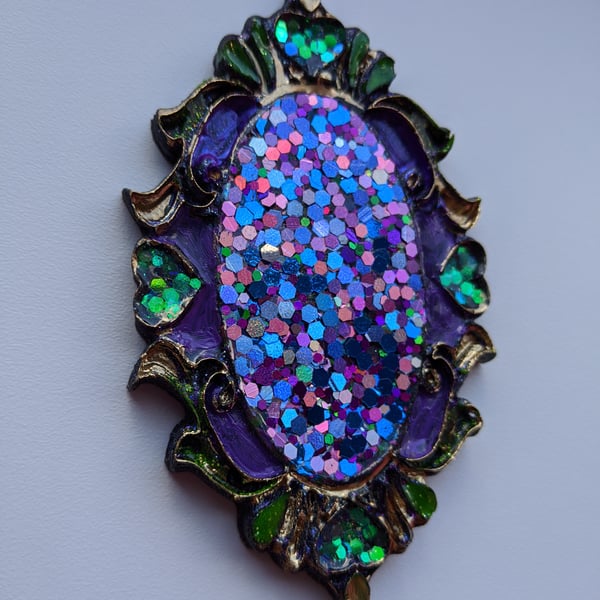 Magical mirror unique brooch