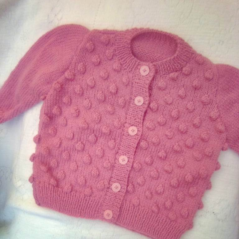 Cardigan with Bobble Design For Babies and Small Children, Custom Make, Cardigan