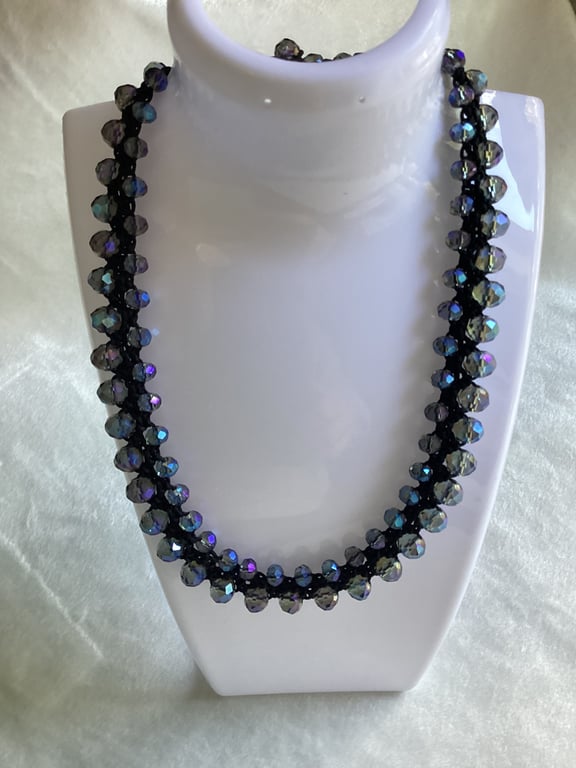 Crochet necklace,beaded jewellery , choker.