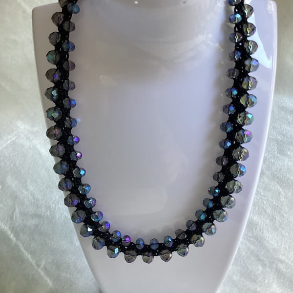 Crochet necklace,beaded jewellery , choker.