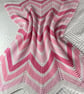 Shades of pink baby blanket 100% cotton - Image 5