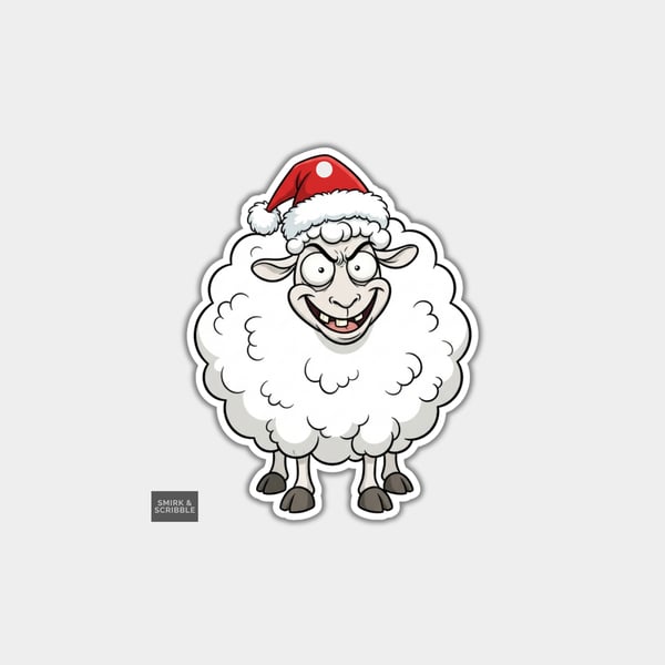 Unique Funny Christmas Gift Tags For Adults, 6pk - Cheeky Posing Sheep