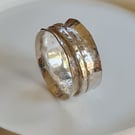 Sterling 925 Silver Individually Handmade To Order Hammered Spinner Ring 