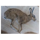 Hare Painting on Reclaimed Wood