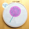 Seed pod embroidery kit - blue on purple