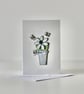 'Flowerpot with Bees' - Printed Card