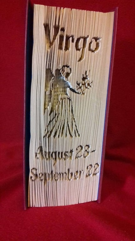 VIRGO , Zodiac Sign CUT & FOLD Book folding Pattern - EMAILED PDF PATTERN