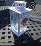 Large Fused glass lantern. Dolphins, Turtle, Seahorse and Jelly Fish 14 " high - Image 3