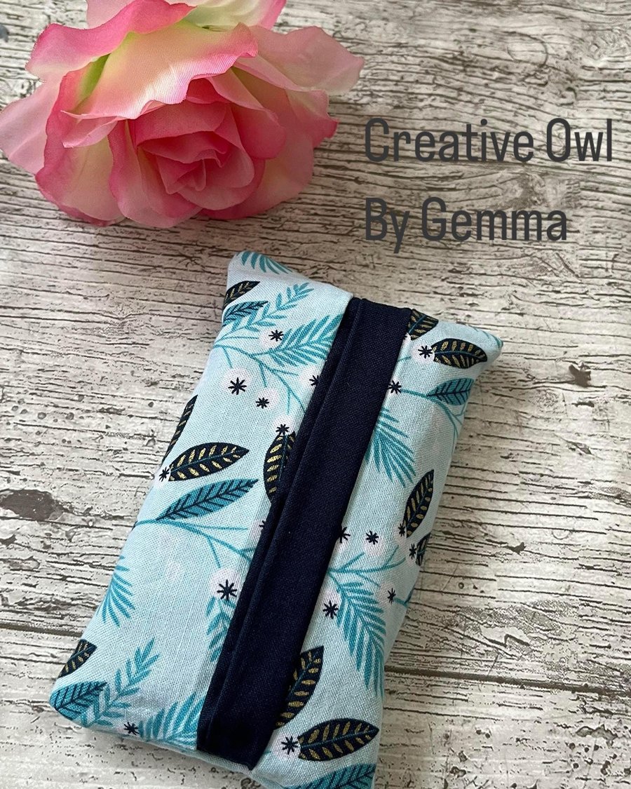 Fabric Pocket Tissue Holder - Travel Tissue Case - Reusable Tissue Pouch for Bag