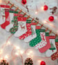 Handmade Reusable Advent Stockings Set - Deer - Image 1