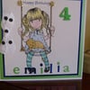 Cute Little Girl Personalised Birthday Card