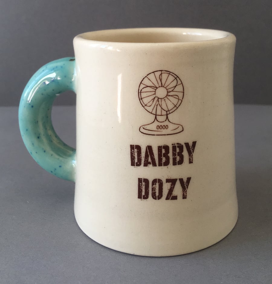 Fandabbidozy. Coffee cup. The Krankies. Tea cup.  Handmade. Graphic. Retro