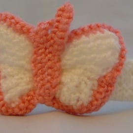 White and Pink Knitted hairband