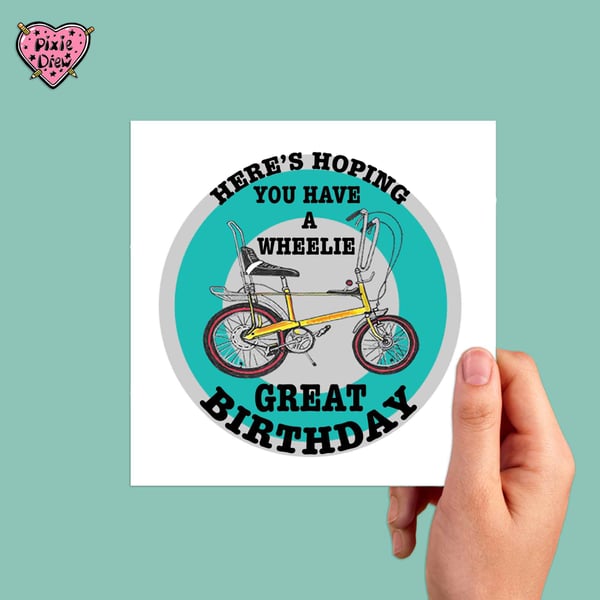 Chopper bike birthday card
