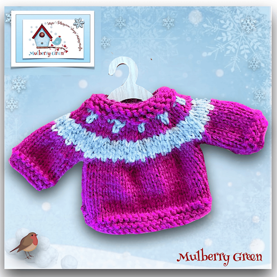 Reserved for Maddie - Pink Patterned Yoke Jumper