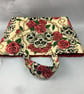 Skulls and roses tote bag, Gothic shopper, handmade in Sussex - Image 9