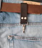 Leather Keyring Tactical Belt Dangler Spring Clip Hook Riveted - Image 5
