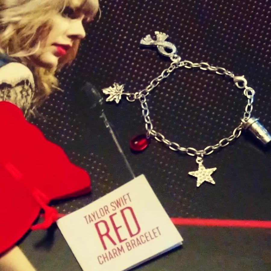 Red Taylor Swift Charm Bracelet