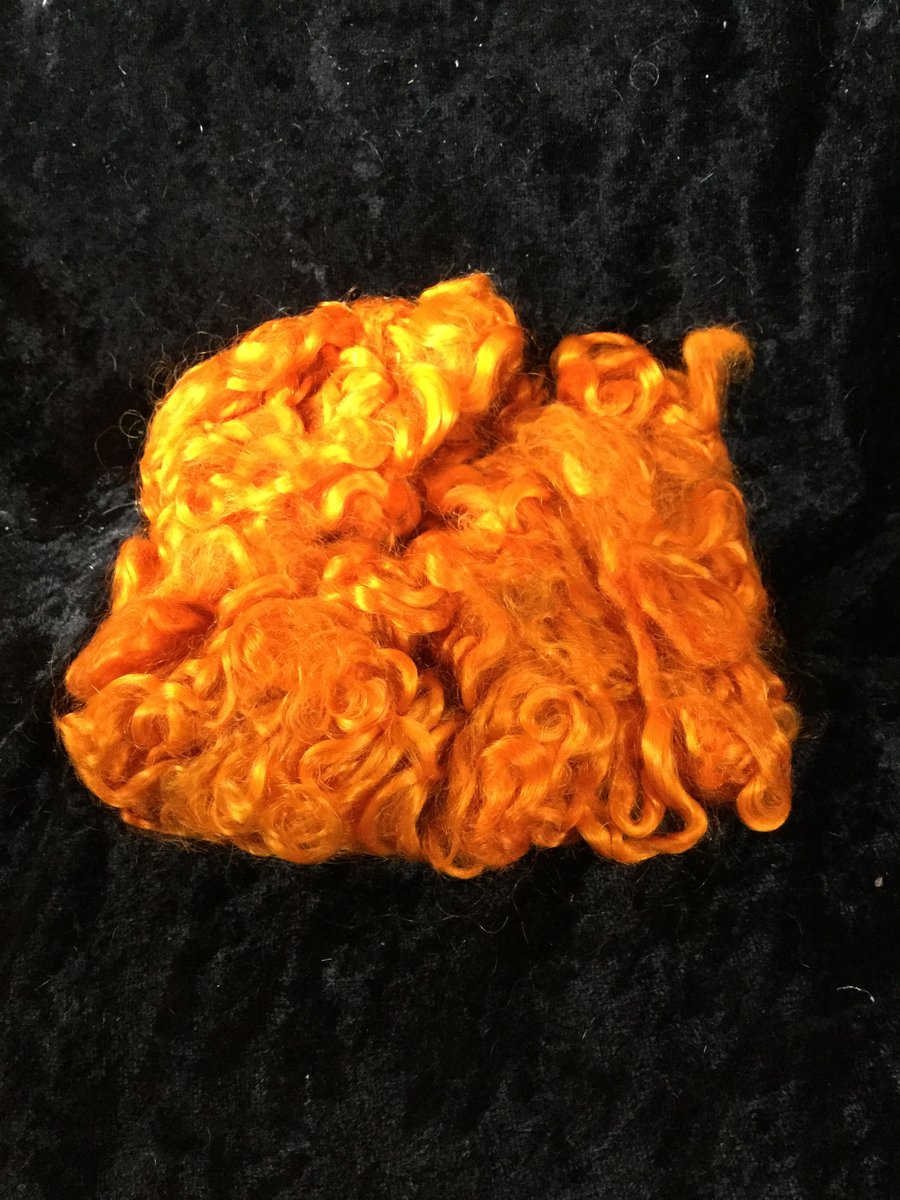 MoBair Kid Mohair Locks Hand Dyed Random Pumkin Orange