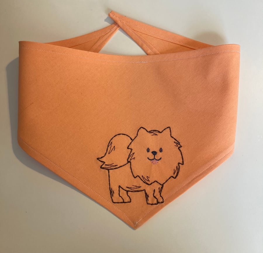 Dog bandana tie on peach 