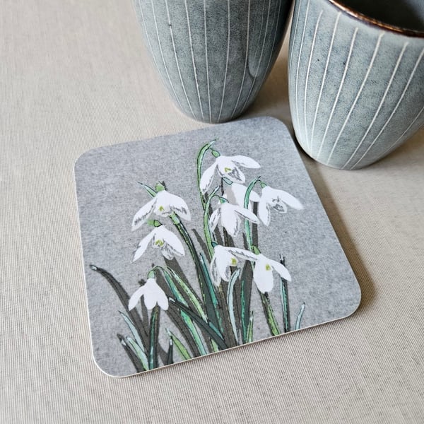 Coaster, Snowdrops coaster, melamine coaster