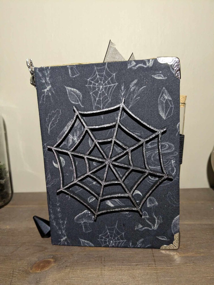 A6 Hand Bound Witchy Journal With Mirrored Pendulum Board 