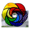Rainbow Curls Stained Glass Suncatcher Abstract