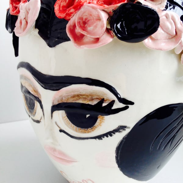 CUSTOM ORDER FRIDA KAHLO CERAMIC VASE