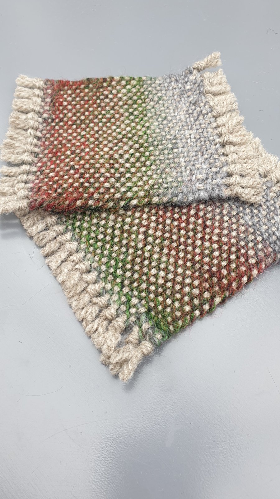 'Horizons'   - a pair of hand woven coasters