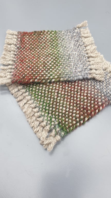 'Horizons'   - a pair of hand woven coasters