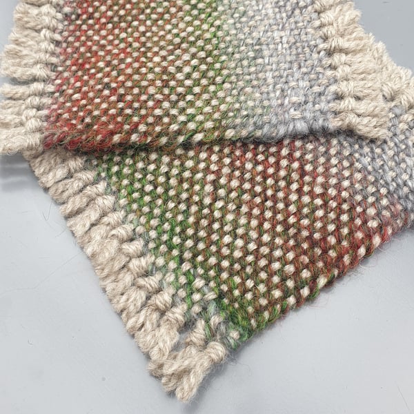 'Horizons'   - a pair of hand woven coasters
