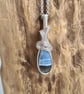 Natural Owyhee Blue Opal & 925 Silver Necklace Pendant Gift Crystal Jewellery  - Image 5