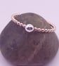 Skinny Gold Filled Ring with Sterling Silver Bead - Image 3