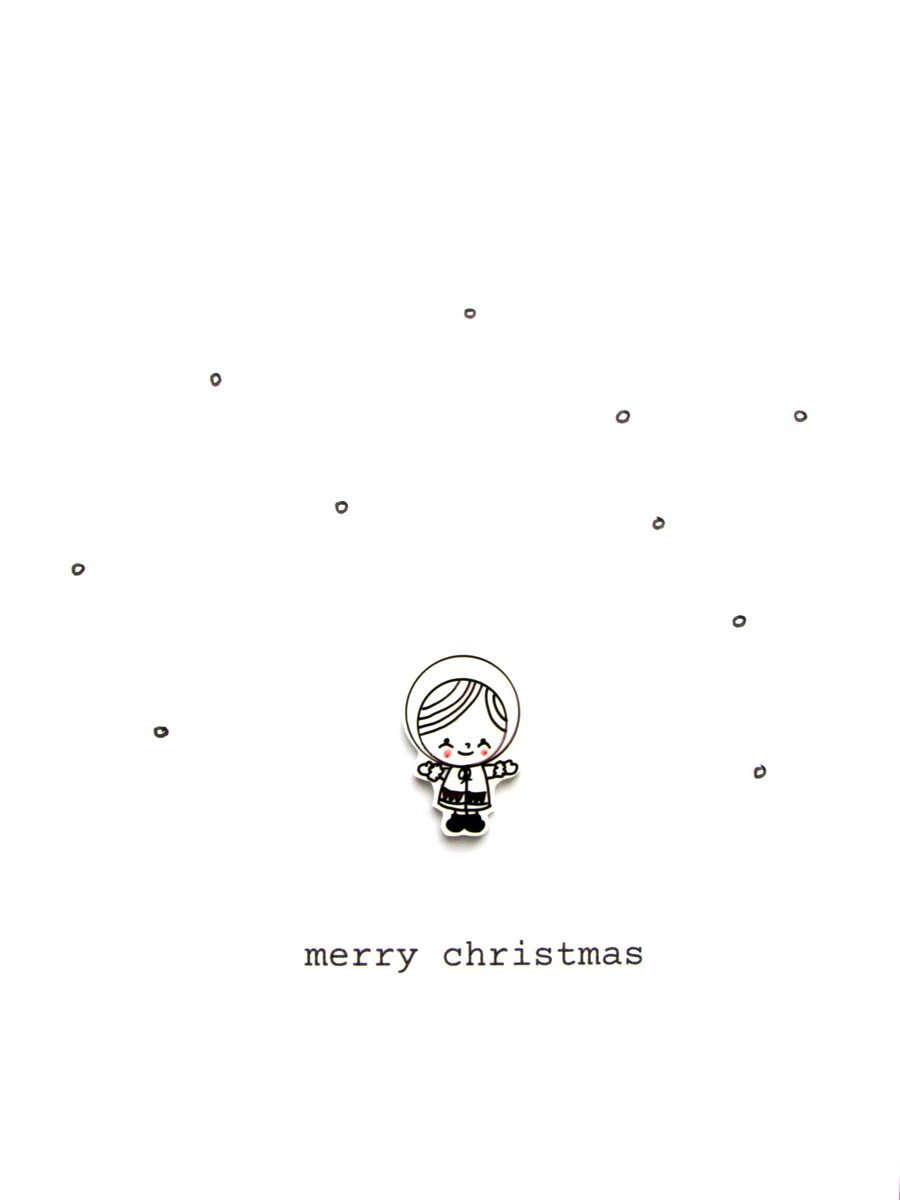 christmas card - little snow girl