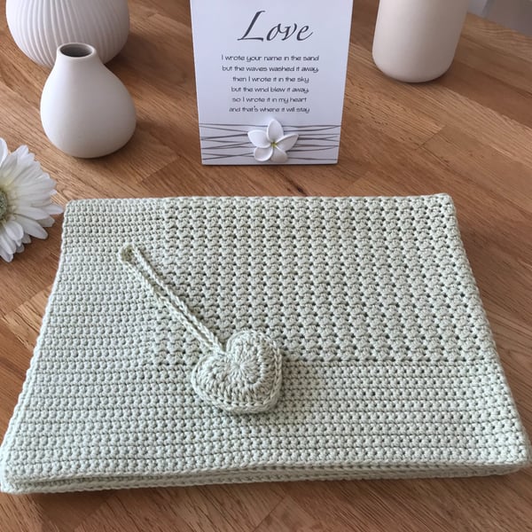 New Handmade Baby Blanket – Celery – Bamboo & Cotton Blend