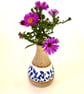 BLUE AND WHITE STONEWARE CERAMIC BUD VASE - Image 6