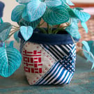 Double Happiness Handprinted Fabric Storage Basket, Crafts Project Bag