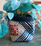 Double Happiness Handprinted Fabric Storage Basket, Crafts Project Bag - Image 1