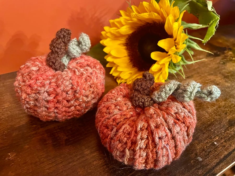 Set of 2 Crochet Pumpkin, Halloween Pumpkin, Autumn Pumpkin, Autumn Decoration