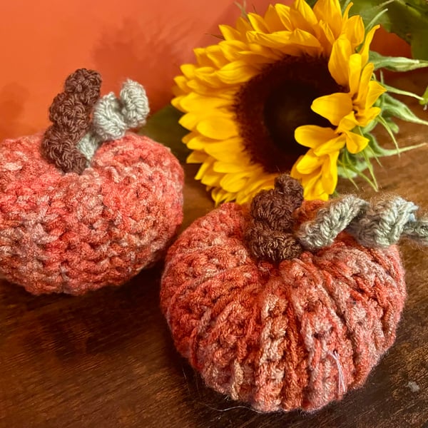 Set of 2 Crochet Pumpkin, Halloween Pumpkin, Autumn Pumpkin, Autumn Decoration