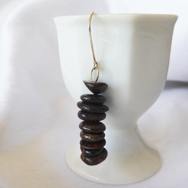 Single Sterling Silver & Bronzite Gemstones Earring