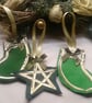 Christmas Stocking Red Felt Tree Decoration set of two  - Image 3