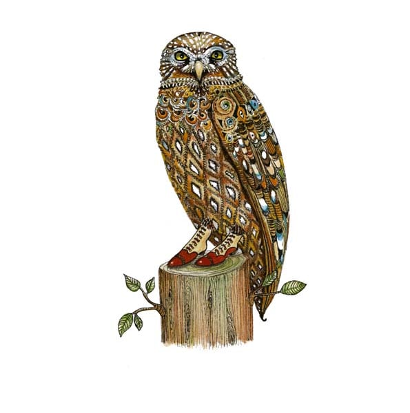 Owl illustration A4 giclee print