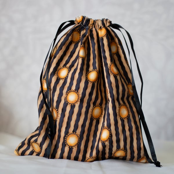 Lined Cotton Fabric Sunshine Drawstring  Bag