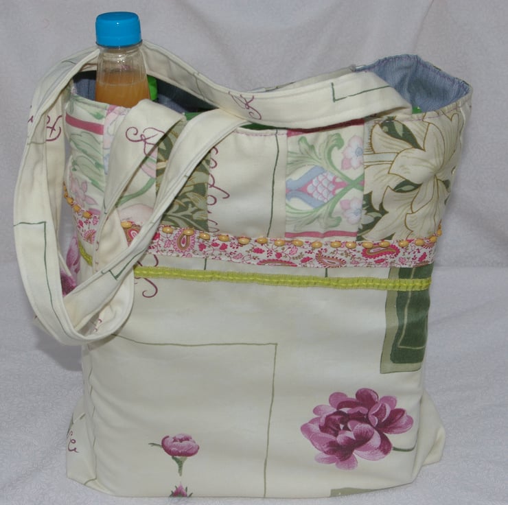 Bag Large Shopping Bag with Long handles and pa... - Folksy