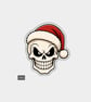 Funny Christmas Sticker Vinyl Xmas Decal For Adults - Skull In Santa Hat