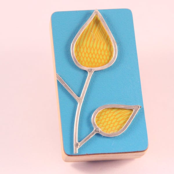 Formica Leaf Brooch Yellow