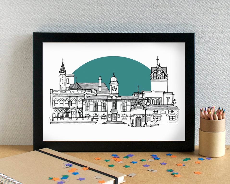 Sale Greater Manchester Skyline Art Print