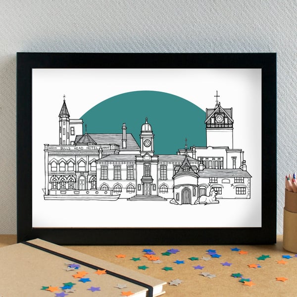 Sale Greater Manchester Skyline Art Print
