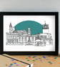 Sale Greater Manchester Skyline Art Print - Image 1